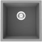 American Imaginations AI-29269 17" Black Granite Composite Square Granite Composite Transitional Kitchen Sink