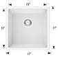 American Imaginations AI-29273 17" White Granite Composite Rectangle Granite Composite Transitional Kitchen Sink