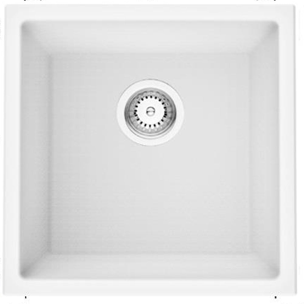 American Imaginations AI-29273 17" White Granite Composite Rectangle Granite Composite Transitional Kitchen Sink