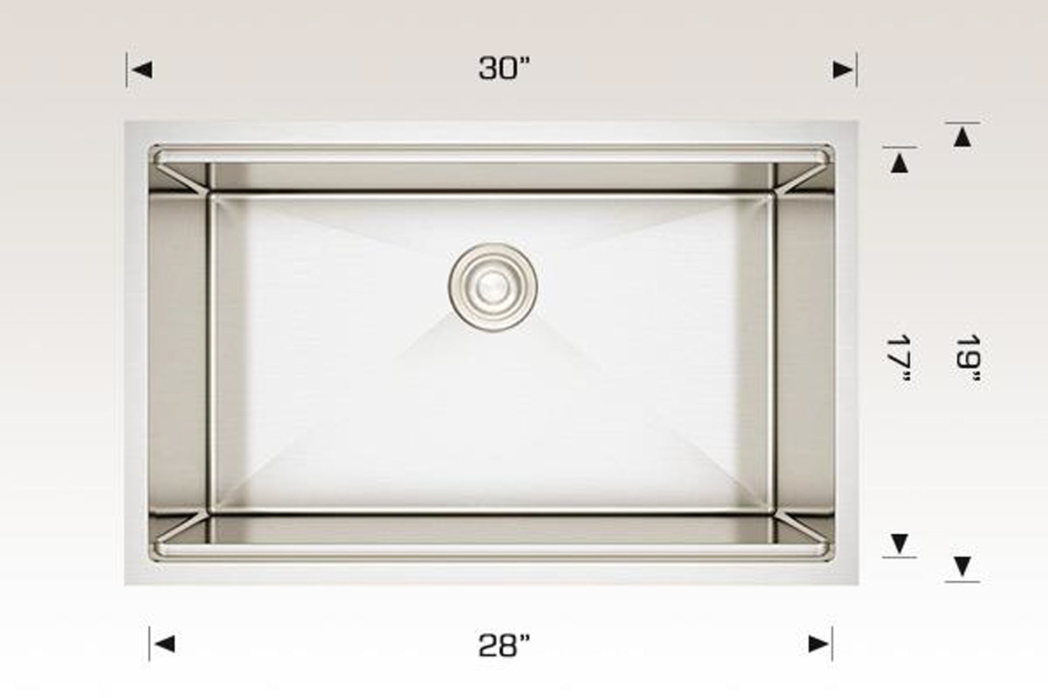 American Imaginations AI-29300 30" Stainless Steel Rectangle Stainless Steel Transitional Kitchen Sink