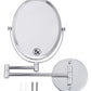 American Imaginations AI-29380 17" Brushed Nickel Oval Wall Mount Modern Magnifying Mirror