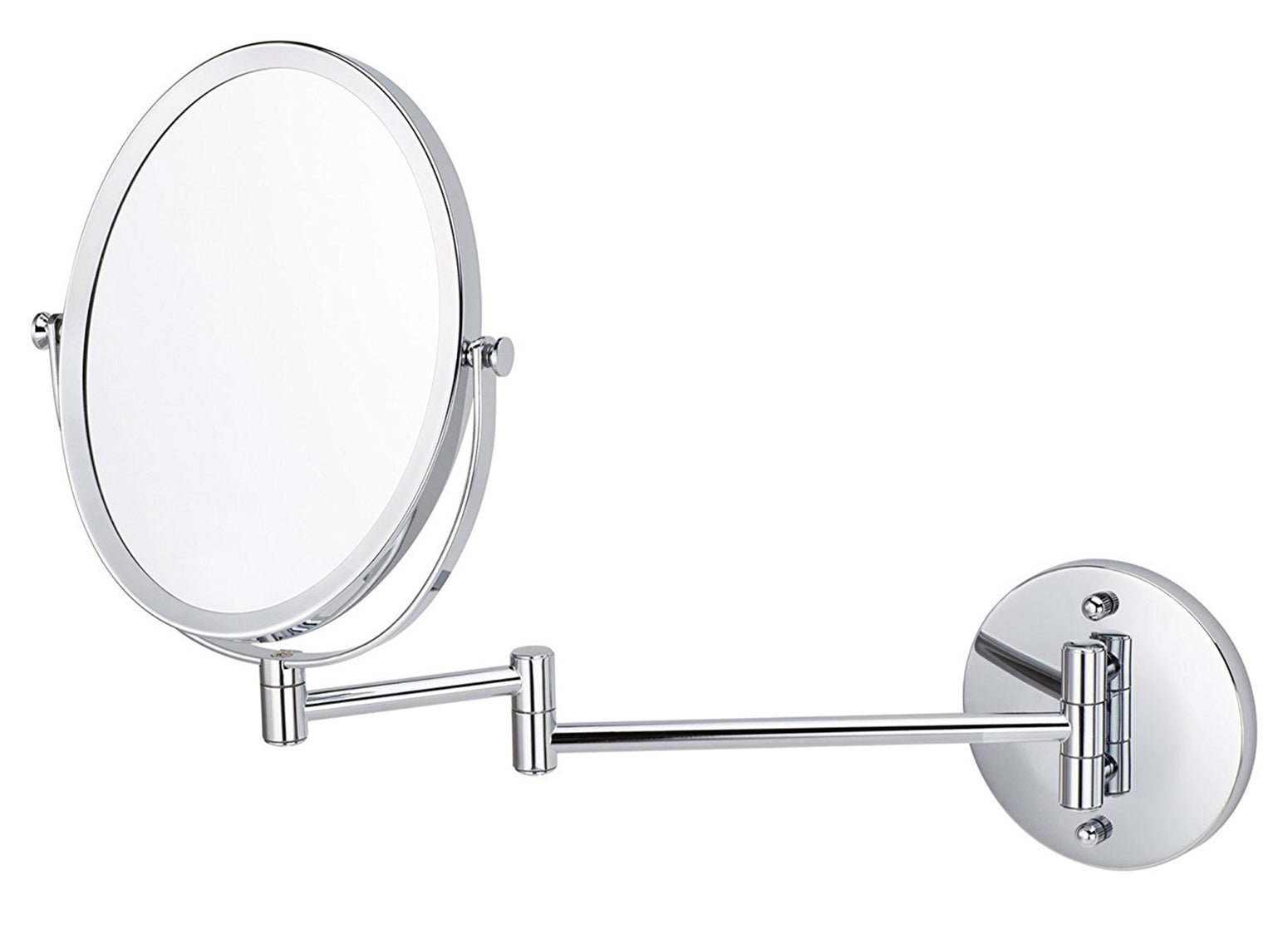 American Imaginations AI-29380 17" Brushed Nickel Oval Wall Mount Modern Magnifying Mirror