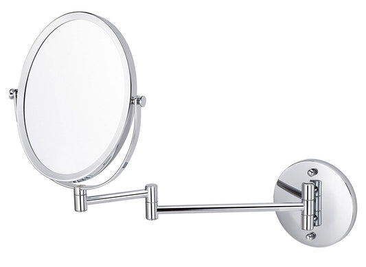 American Imaginations AI-29380 17" Brushed Nickel Oval Wall Mount Modern Magnifying Mirror