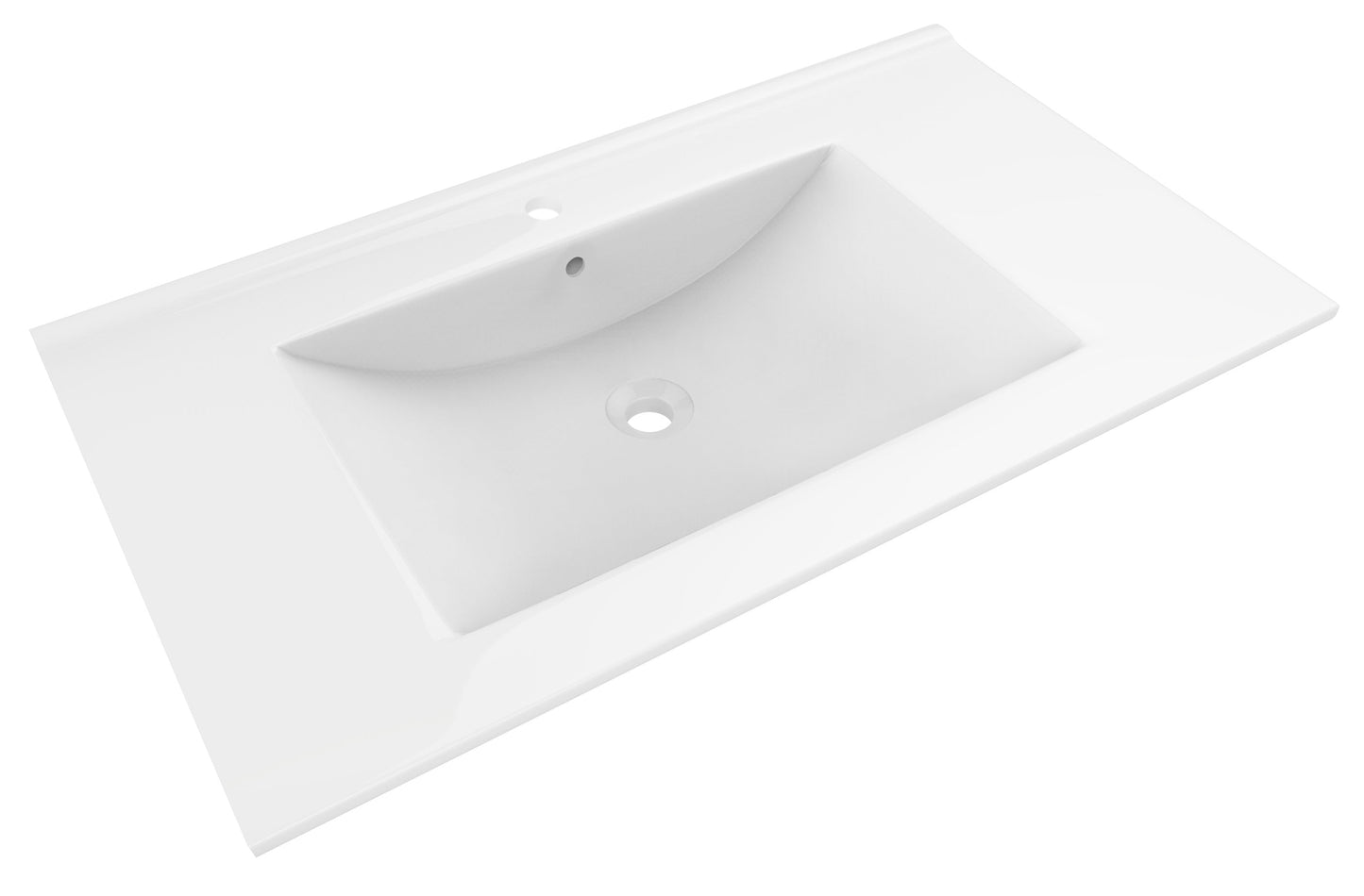 American Imaginations AI-29516 36" White Rectangular Drop In Transitional Ceramic Top Set