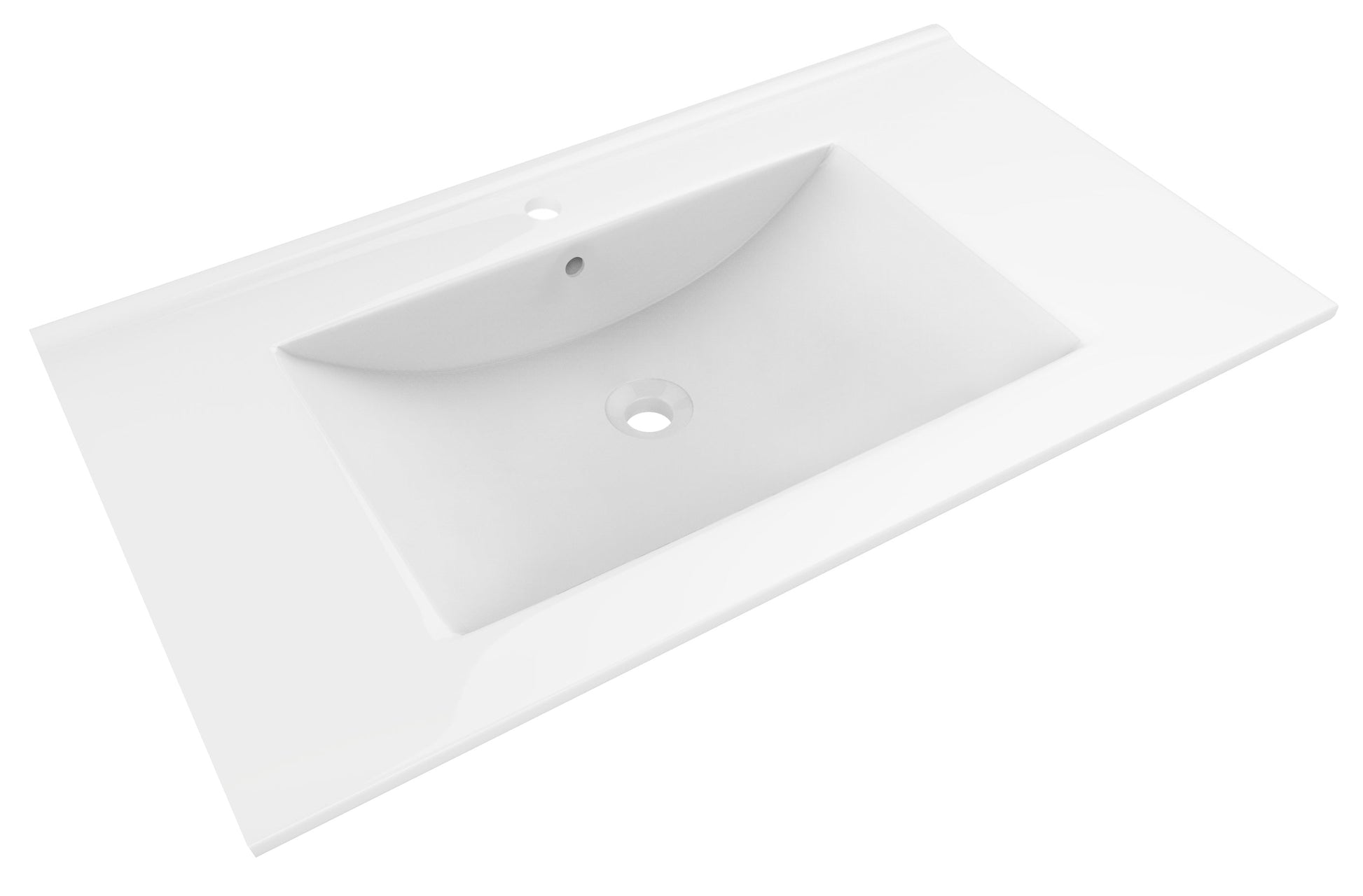 American Imaginations AI-29523 36" White Rectangular Drop In Transitional Ceramic Top Set