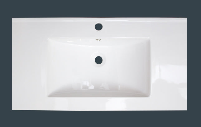 American Imaginations AI-29523 36" White Rectangular Drop In Transitional Ceramic Top Set