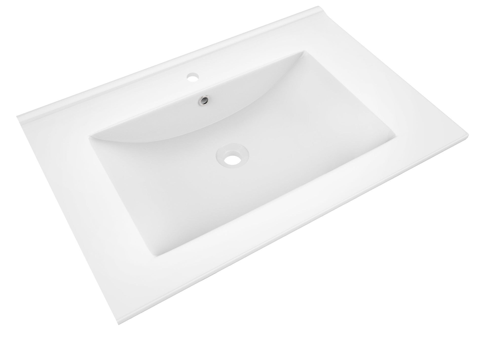 American Imaginations AI-29550 24" White Rectangular Drop In Modern Ceramic Top Set