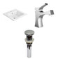American Imaginations AI-29648 21" White Rectangular Drop In Transitional Ceramic Top Set