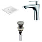 American Imaginations AI-29650 21" White Rectangular Drop In Transitional Ceramic Top Set