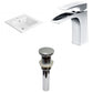 American Imaginations AI-29652 21" White Rectangular Drop In Transitional Ceramic Top Set
