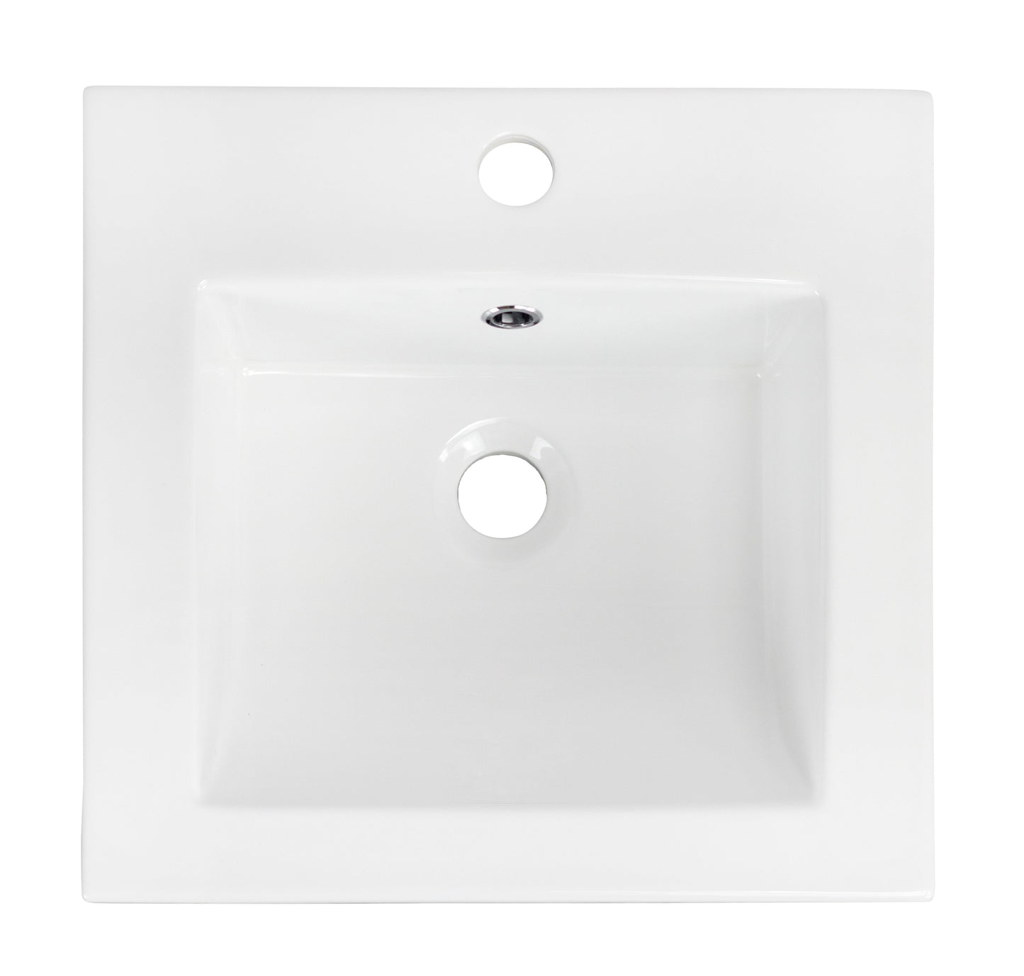 American Imaginations AI-29653 21" White Rectangular Drop In Transitional Ceramic Top Set