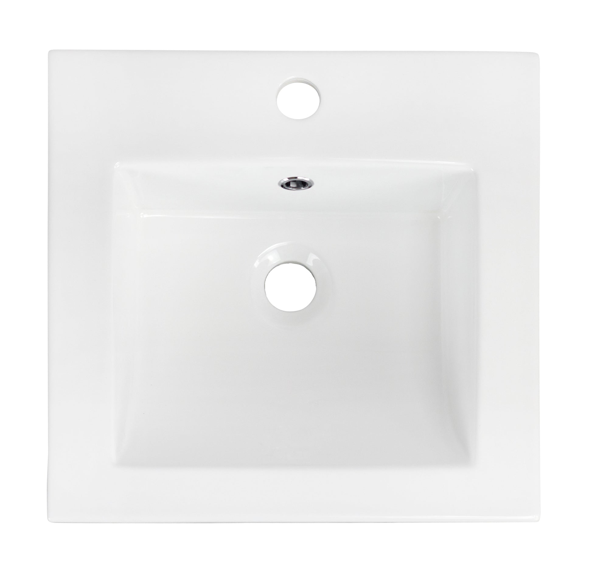 American Imaginations AI-29653 21" White Rectangular Drop In Transitional Ceramic Top Set