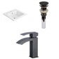 American Imaginations AI-29666 21" White Rectangular Drop In Transitional Ceramic Top Set