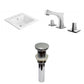 American Imaginations AI-29686 21" White Rectangular Drop In Transitional Ceramic Top Set