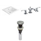 American Imaginations AI-29687 21" White Rectangular Drop In Transitional Ceramic Top Set