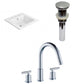 American Imaginations AI-29691 21" White Rectangular Drop In Transitional Ceramic Top Set