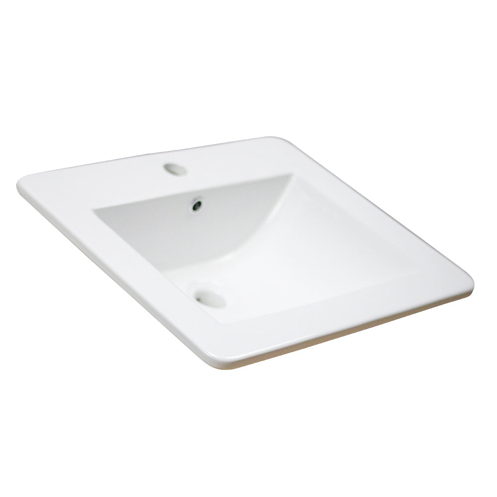 American Imaginations AI-29720 21" White Rectangular Drop In Transitional Ceramic Top Set