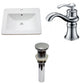 American Imaginations AI-29721 21" White Rectangular Drop In Transitional Ceramic Top Set