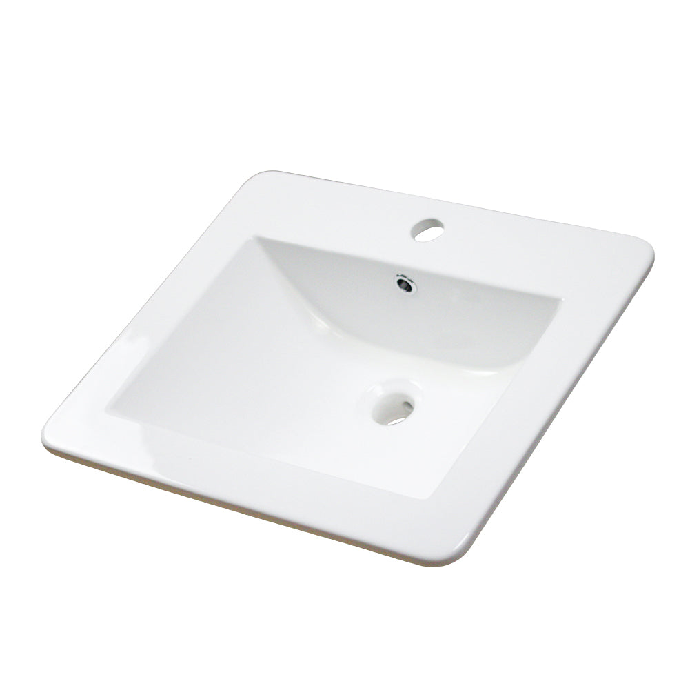 American Imaginations AI-29723 21" White Rectangular Drop In Transitional Ceramic Top Set