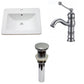American Imaginations AI-29725 21" White Rectangular Drop In Transitional Ceramic Top Set