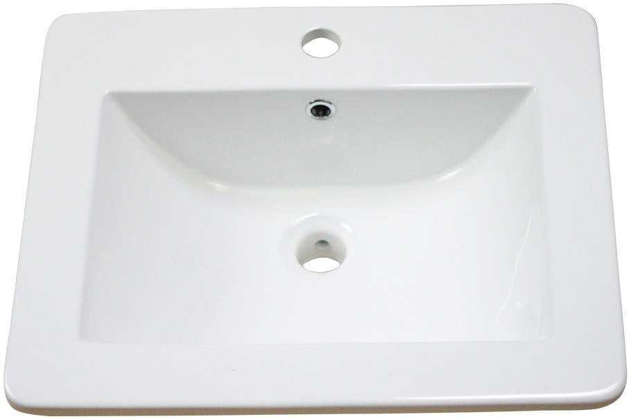 American Imaginations AI-29731 21" White Rectangular Drop In Transitional Ceramic Top Set