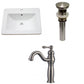 American Imaginations AI-29731 21" White Rectangular Drop In Transitional Ceramic Top Set