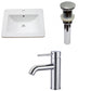 American Imaginations AI-29732 21" White Rectangular Drop In Transitional Ceramic Top Set