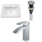 American Imaginations AI-29737 21" White Rectangular Drop In Transitional Ceramic Top Set