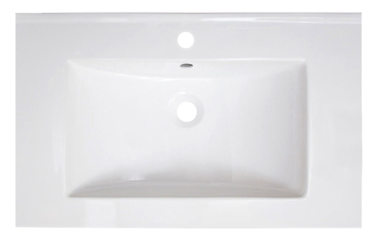 American Imaginations AI-29748 30" White Rectangular Drop In Transitional Ceramic Top Set