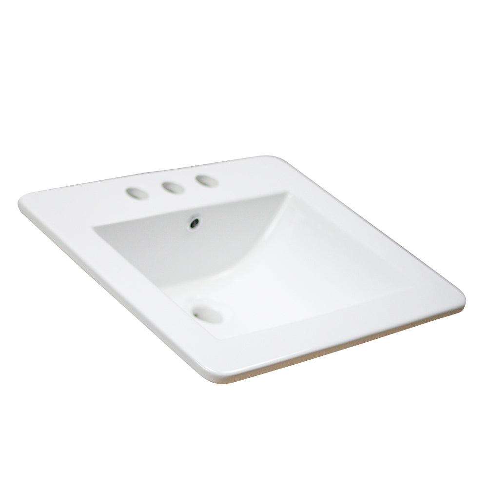 American Imaginations AI-29758 21" White Rectangular Drop In Transitional Ceramic Top Set