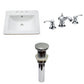 American Imaginations AI-29759 21" White Rectangular Drop In Transitional Ceramic Top Set
