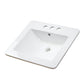 American Imaginations AI-29762 21" White Rectangular Drop In Transitional Ceramic Top Set
