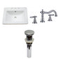 American Imaginations AI-29762 21" White Rectangular Drop In Transitional Ceramic Top Set