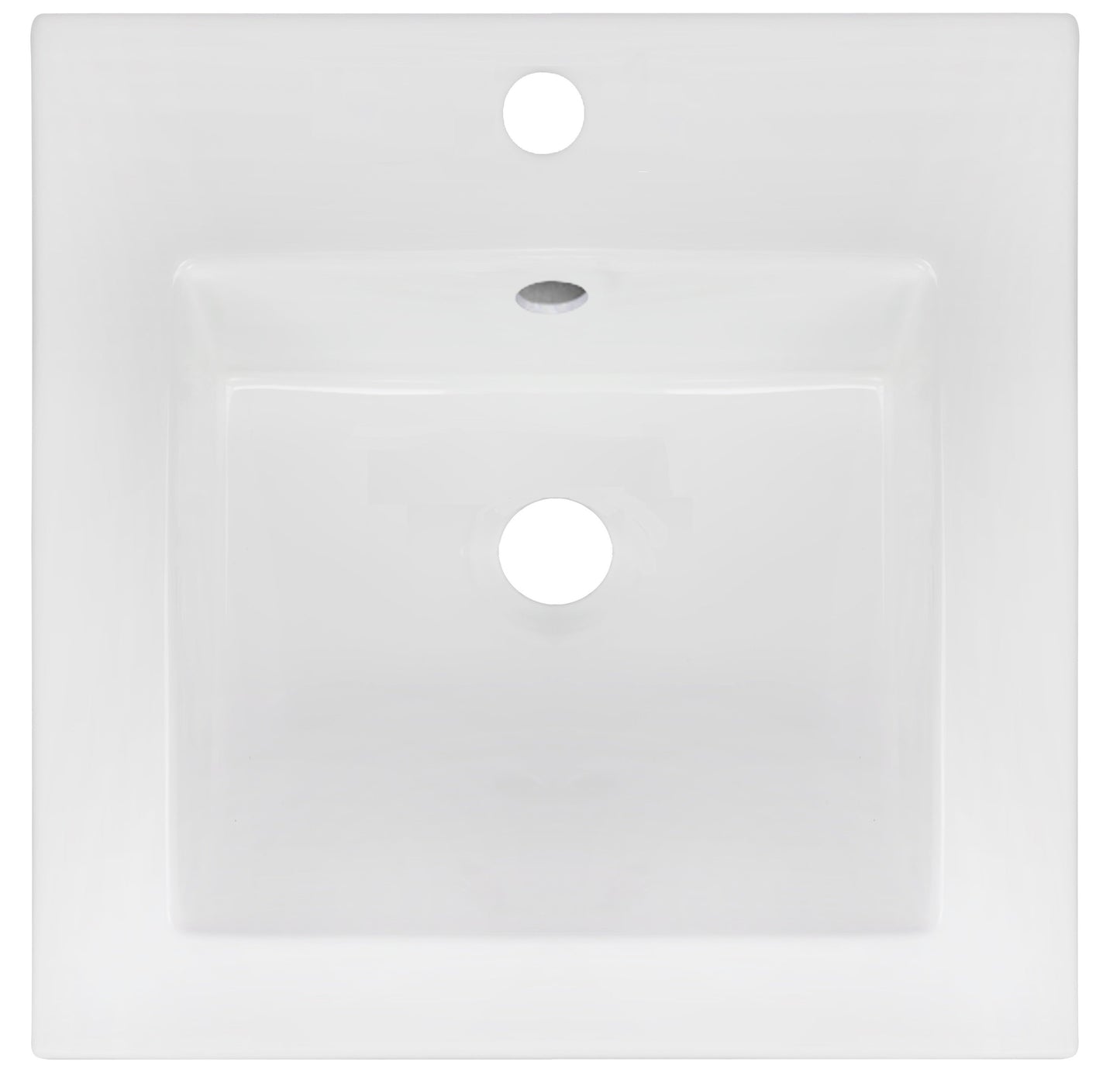 American Imaginations AI-29795 17" White Square Drop In Transitional Ceramic Top Set