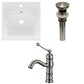 American Imaginations AI-29800 17" White Square Drop In Transitional Ceramic Top Set