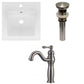 American Imaginations AI-29803 17" White Square Drop In Transitional Ceramic Top Set