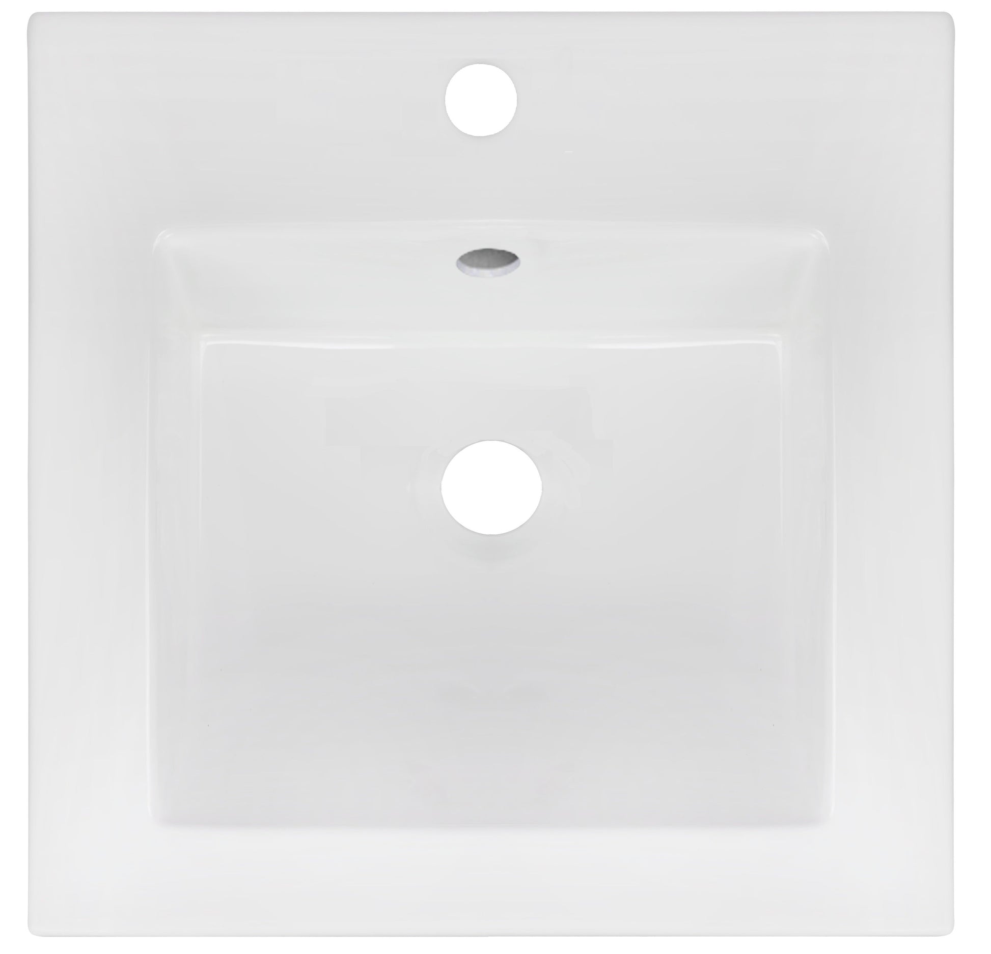 American Imaginations AI-29804 17" White Square Drop In Transitional Ceramic Top Set