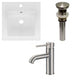 American Imaginations AI-29805 17" White Square Drop In Transitional Ceramic Top Set