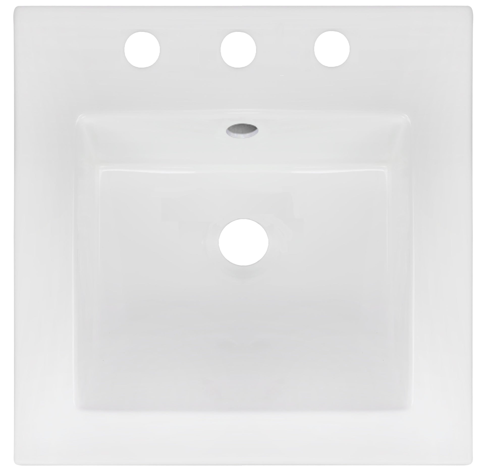 American Imaginations AI-29817 17" White Square Drop In Transitional Ceramic Top Set