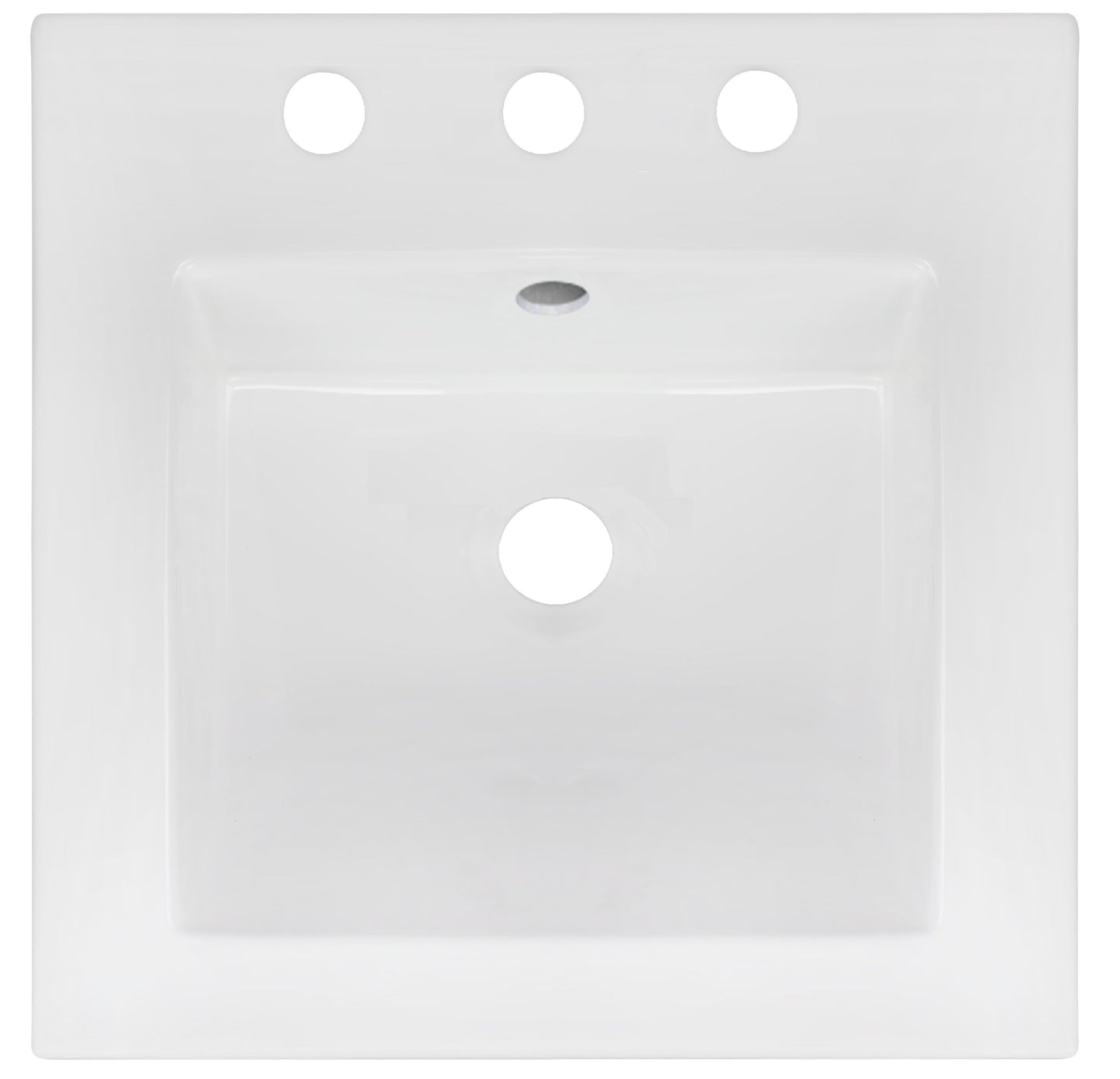 American Imaginations AI-29818 17" White Square Drop In Transitional Ceramic Top Set