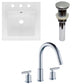 American Imaginations AI-29819 17" White Square Drop In Transitional Ceramic Top Set