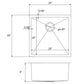 American Imaginations AI-31717 20" Stainless Steel Rectangle Stainless Steel Modern Kitchen Sink
