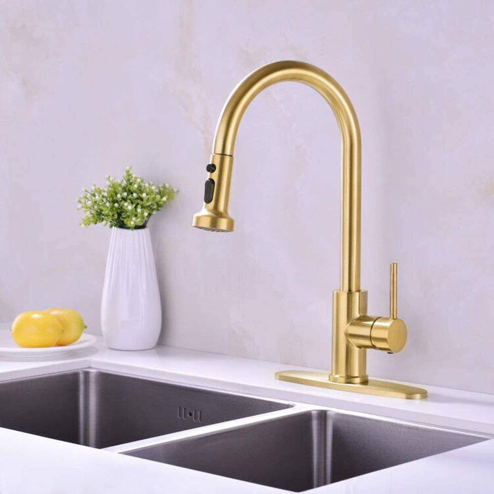 American Imaginations AI-34301 3" Gold Unique Stainless Steel Transitional Kitchen Sink Faucet