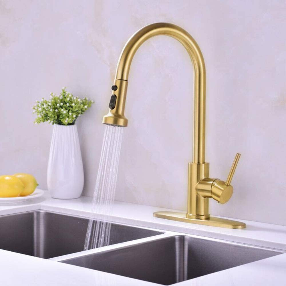 American Imaginations AI-34301 3" Gold Unique Stainless Steel Transitional Kitchen Sink Faucet
