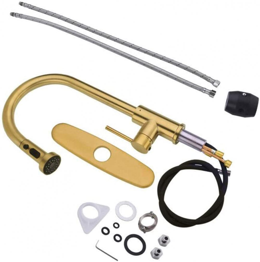 American Imaginations AI-34301 3" Gold Unique Stainless Steel Transitional Kitchen Sink Faucet
