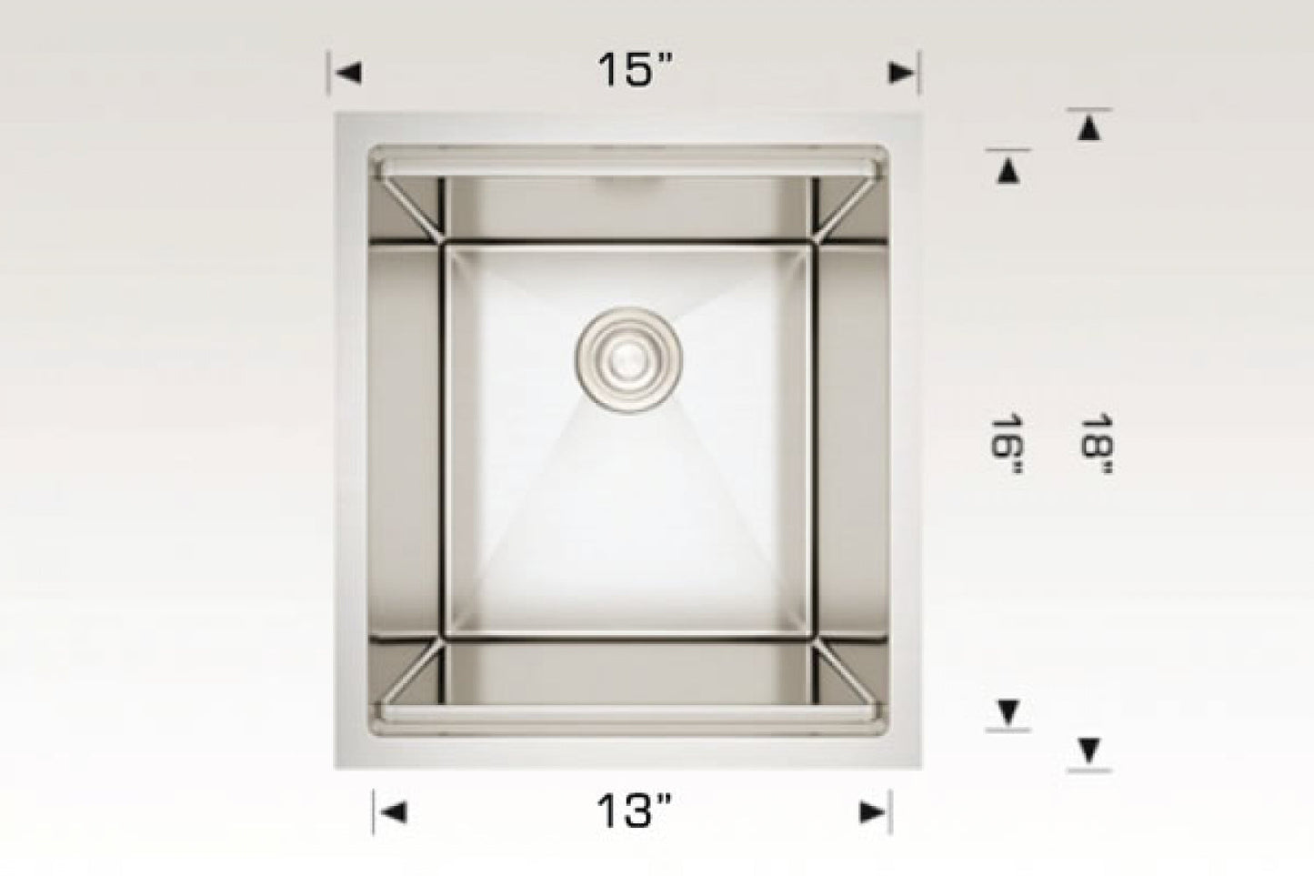 American Imaginations AI-34383 15" Stainless Steel Rectangle Stainless Steel Modern Kitchen Sink