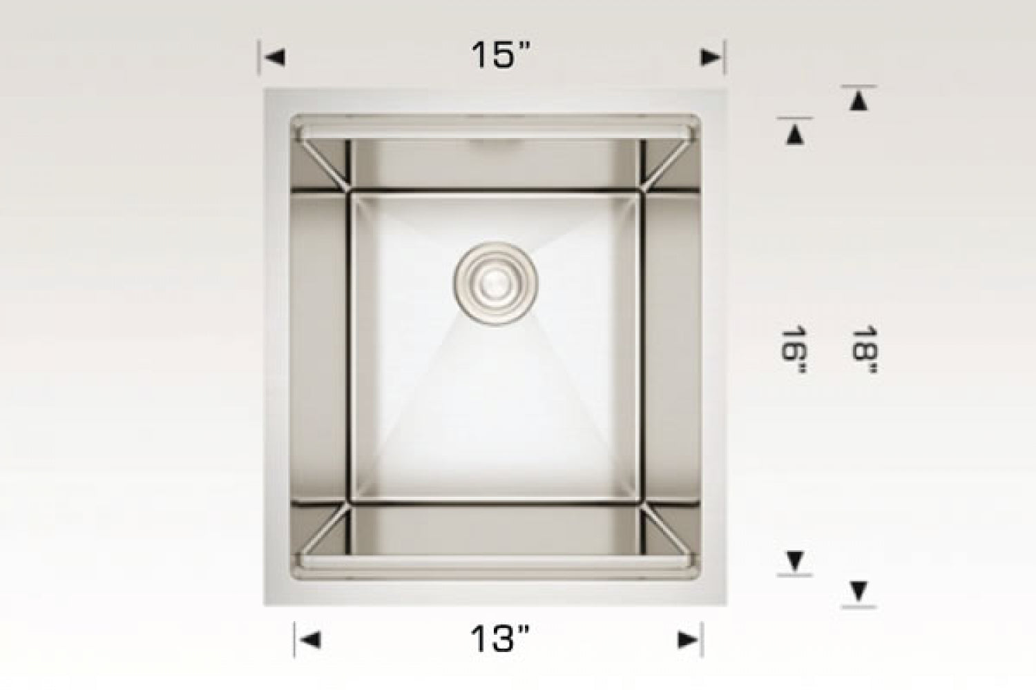 American Imaginations AI-34383 15" Stainless Steel Rectangle Stainless Steel Modern Kitchen Sink