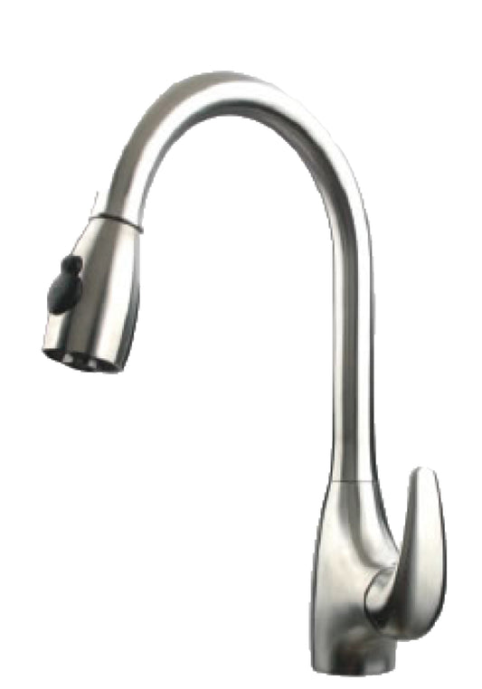 American Imaginations AI-34388 2" Brushed Stainless Steel Round Stainless Steel Modern Kitchen Sink Faucet