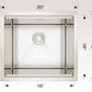 American Imaginations AI-34389 20" Stainless Steel Rectangle Stainless Steel Modern Kitchen Sink