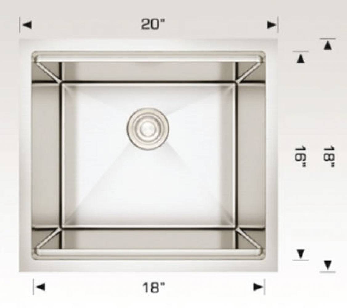 American Imaginations AI-34389 20" Stainless Steel Rectangle Stainless Steel Modern Kitchen Sink